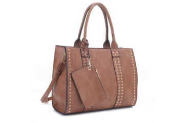 Image of Jessie &amp; James Kate Concealed Carry Lock and Key Satchel with Coin Pouch CCW Handbag, Tan, C4032L TN