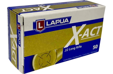 Image of Lapua X-ACT .22 Long Rifle 40 Grain grain LRN Brass Cased Rimfire Ammunition, 50 Rounds, 420161