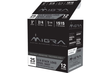 Image of Migra Steel Shot Staxd Load 12 Gauge 1.25 oz 3in 4/6 Centerfire Shotgun Ammo, 25 Rounds, M-12S4-6