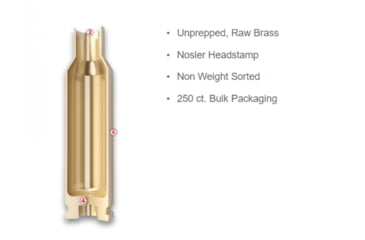 Image of Nosler Bulk Rifle Brass .22 Hornet, 250ct, 10066