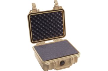 Image of Pelican 1200 Small Protector Waterproof 10.6x10x4.8in Case, Desert Tan w/ Foam