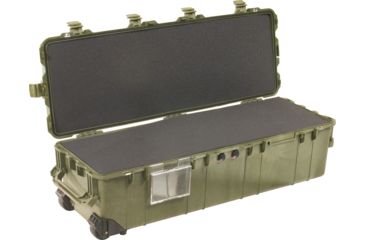 Image of Pelican 1740 Series Long Case Crushproof Dry Box w/ Lid &amp; Foam, OD Green