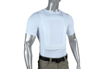 Image of Premier Body Armor Everyday Armor T-Shirt w/ Two Level IIIA Armor Panels, 7.75x12.75 inch, White, Small, EAT-WHITE-S-SP-9099