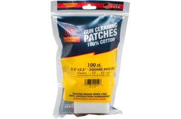 Image of Shooter's Choice Cleaning Patches, 100 Pack, 2.5 in, White, SHF-917-100