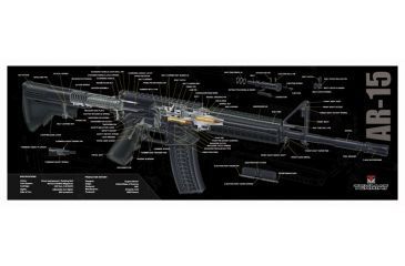 Image of Tekmat Armorers Bench Mat 12''x36'' Ar-15 Cut Away Black