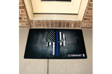 Image of TekMat Punisher Blueline Door Mat, TEK-42-BLUELINE