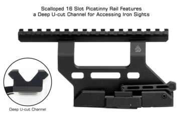 Image of UTG Pro ACCU-SYNC QR AK Side Mount, Universal, 2 Slots, Matte Black Anodized Steel-reinforced 6061-T6 Aluminum, Black, MT-UAK01