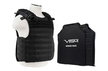 Image of Vism 2964 Series Quick Release Plate Carrier includes two of the Larger BSC1114 Soft Ballistic Panels, Black BSLCVPCVQR2964B-A