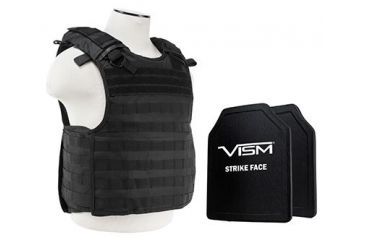 Image of Vism 2964 Series Quick Release Plate Carrier includes two BPC1012 PE Ballistic Hard Plates, Black BPCVPCVQR2964B-A