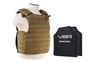 Image of Vism 2964 Series Quick Release Plate Carrier includes two BSC1012 Ballistic Soft Panels, Tan BSCVPCVQR2964T-A