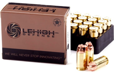 Image of Lehigh Defense Xtreme Defense .45 ACP 135 Grain Fluid Transfer Monolithic Brass Cased Centerfire Pistol Ammo, 20 Rounds, LA45135XD