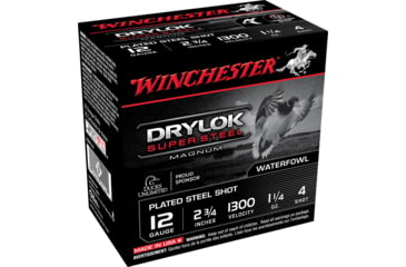 Image of Winchester Drylok 12 Gauge 1 1/4 oz 2.75in Centerfire Shotgun Ammo, 25 Rounds, XSM124