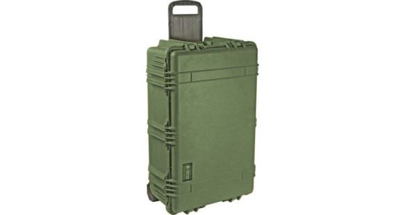 Image of Pelican 1654 Large Crushproof Wheeled Dry Case, 30.75x20.5x11.6in, OD Green w/Padded Dividers, 1650-024-130