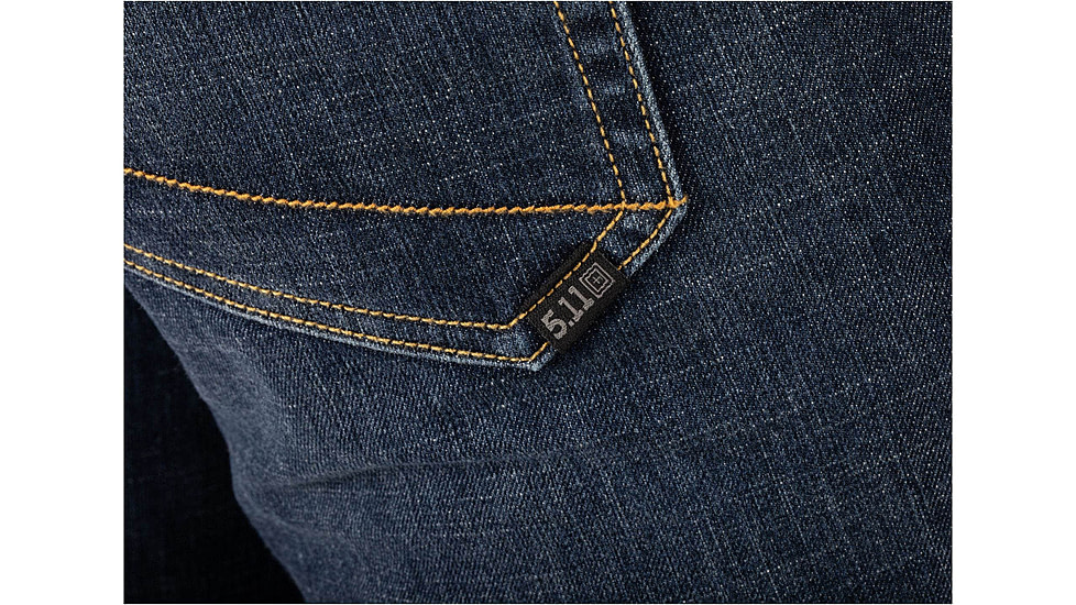 5.11 Tactical Defender Flex Slim Jeans - Mens, W38, L36, Stone Wash Indigo, 74465-648-38-36