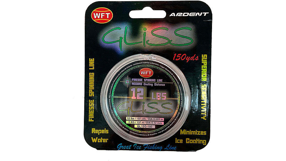 Ardent Gliss Ice Polyethylene Fishing Line, 12lb, 150yd Spool, Green, GL12G-150-ICE