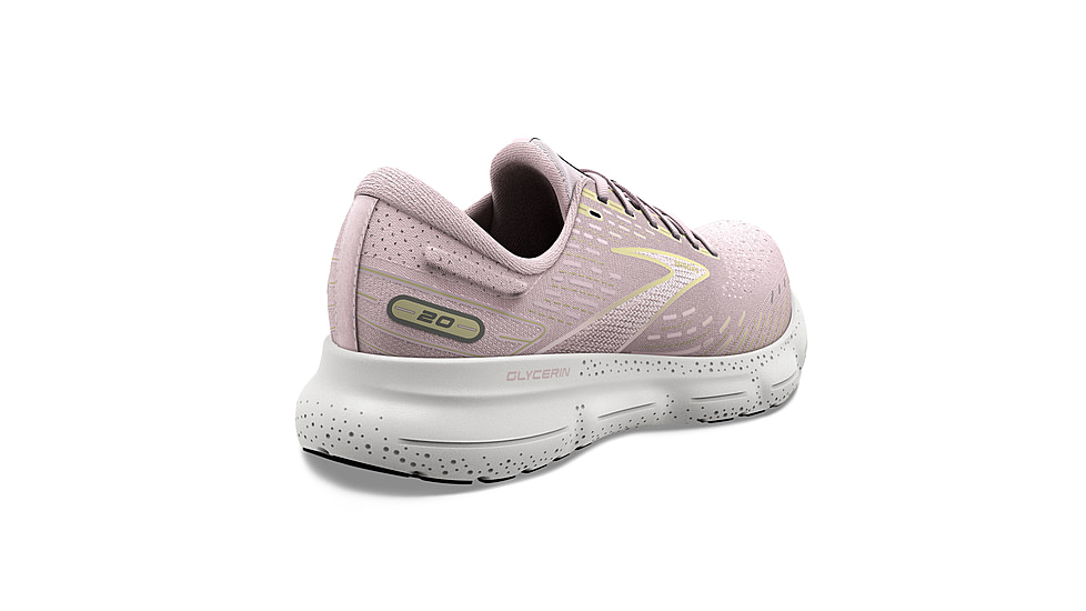 Brooks Glycerin 20 Running Shoes - Womens, Medium, Pink/Yellow/White, 6.0, 1203691B656.060