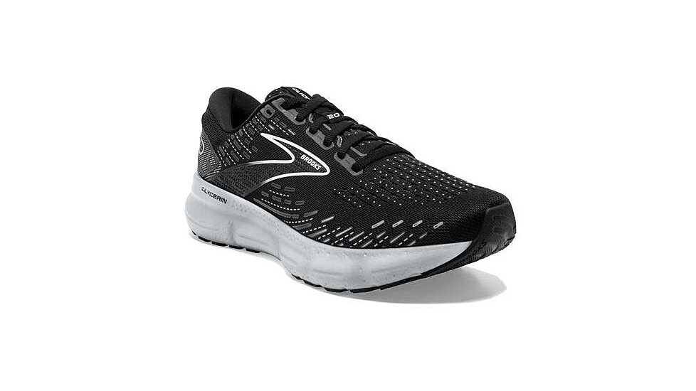 Brooks Glycerin 20 Running Shoes - Womens, Medium, Black/White/Alloy, 8.5, 1203691B059.085