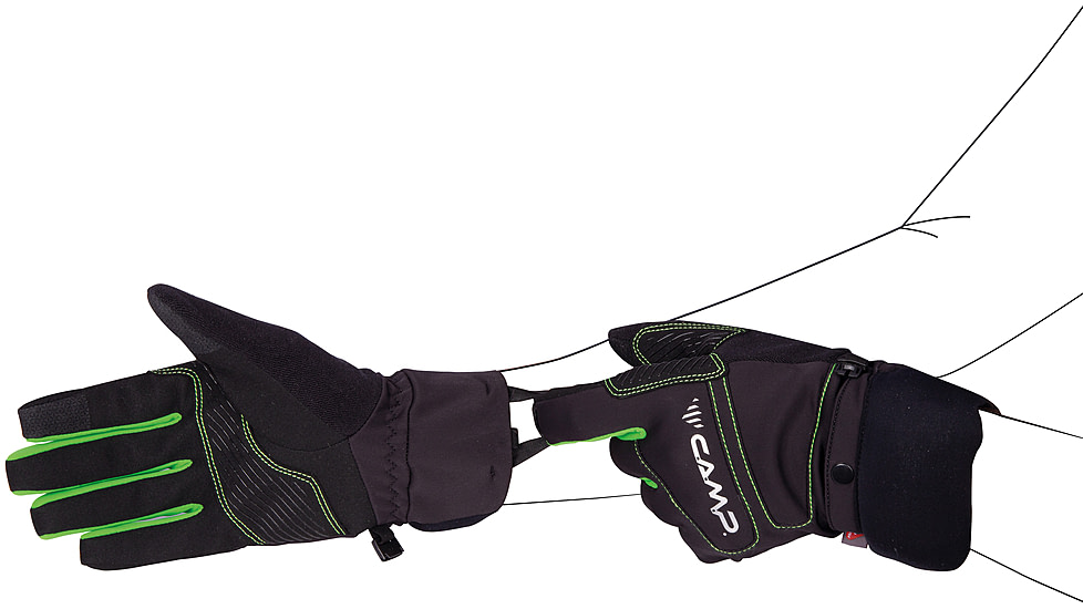 C.A.M.P. G Comp Warm Gloves, Black/Green, Small, 3396S