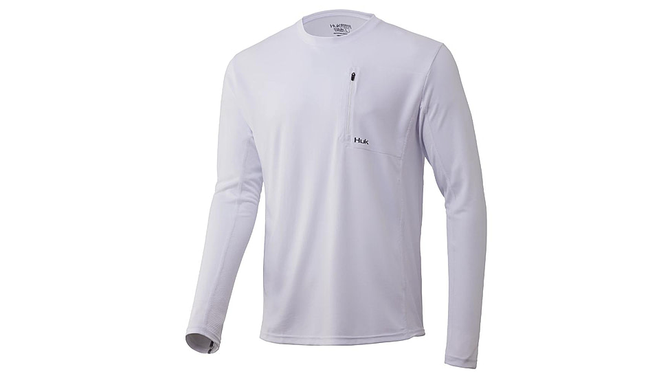 HUK Performance Fishing Icon X Long Sleeve Pocket Shirt - Mens, White, Small, H1200284-100-S