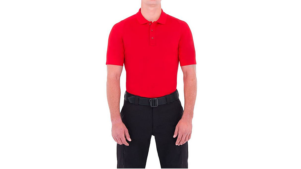 First Tactical Mens Performance Ss Polo, Red, Small 112509-400-S