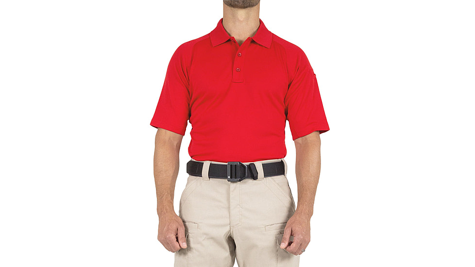 First Tactical Performance Short Sleeve Polo - Mens, Regular, Red, 5XL, 112509-400-5XL-R