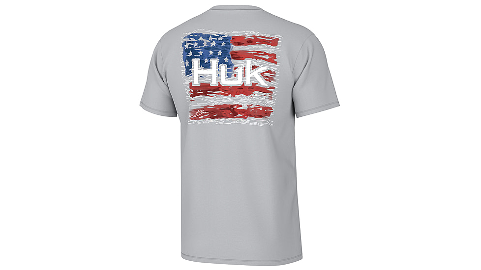 HUK Performance Fishing KC Fly Flag Tee - Mens, Harbor Mist, S, H1000483-034-S