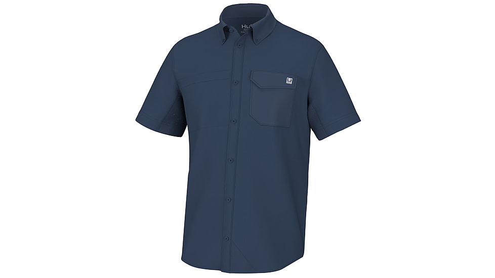 HUK Performance Fishing Tide Point Short Sleeve Shirt - Mens, Sargasso Sea, S, H1500171-409-S