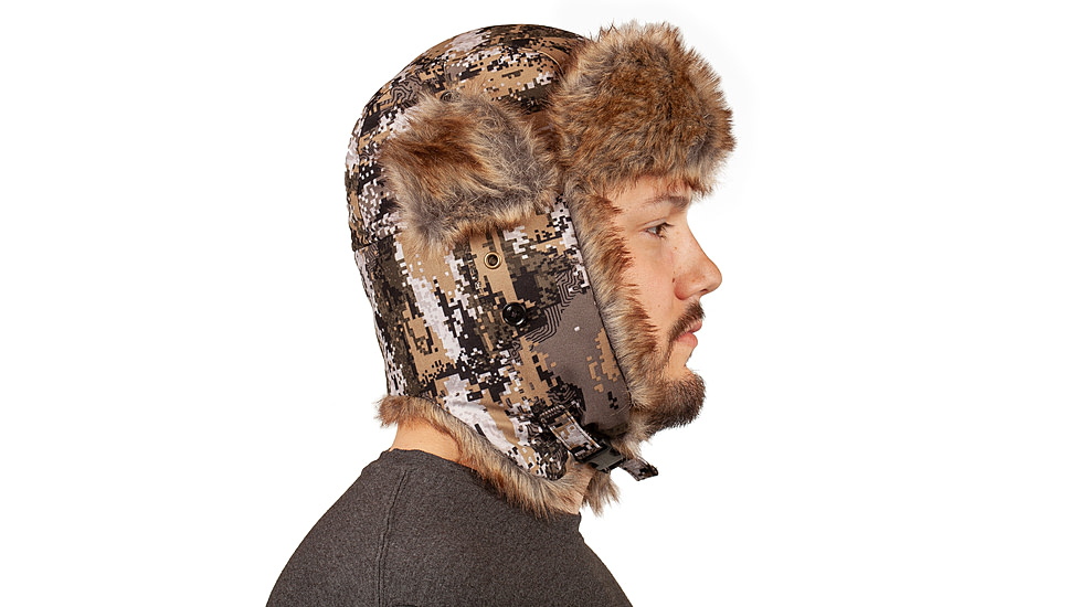 Huntworth Blackfoot Waterproof Thinsulate Insulated Faux Fur Camo Trapper Hat - Mens, Disruption, Extra Large, E-5536-DC-XL