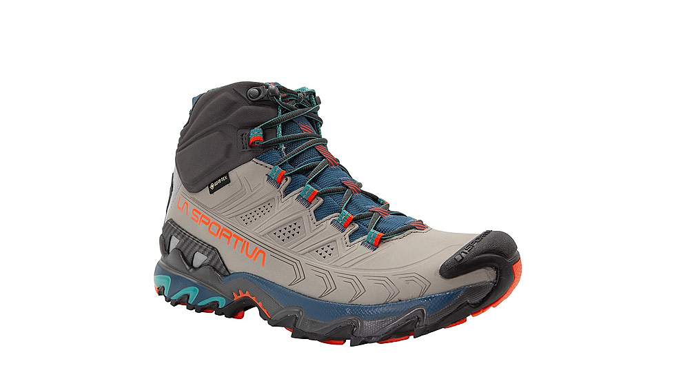 La Sportiva Ultra Raptor II Mid Leather GTX Hiking Shoes - Womens, Grey/Cherry Tomato, 38, ZFHS097-G01R22-38