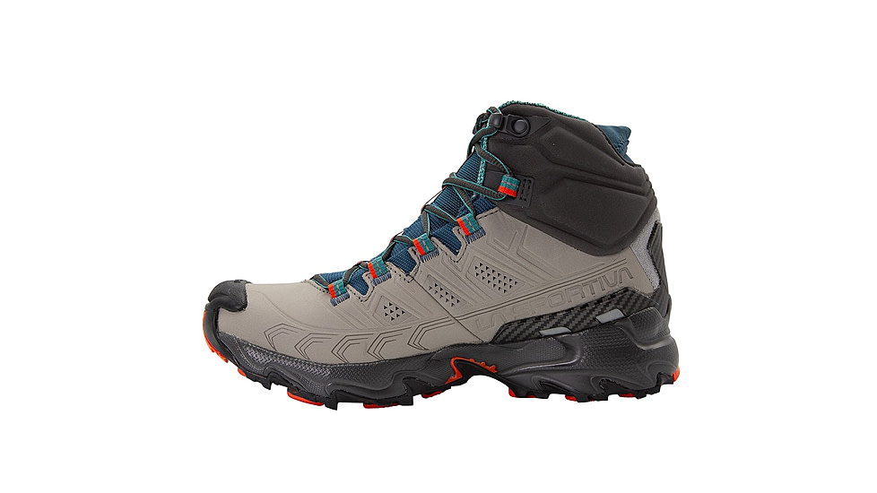 La Sportiva Ultra Raptor II Mid Leather GTX Hiking Shoes - Womens, Grey/Cherry Tomato, 38, ZFHS097-G01R22-38