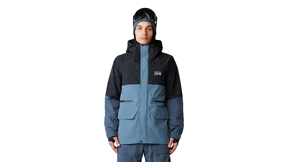 Mountain Hardwear First Tracks Jacket - Mens, Asiatic Blue/Montauk Blue/Black, Large, 2092021444-L