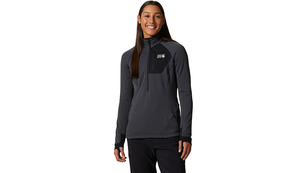 Mountain Hardwear Polartec Power Grid Half Zip Jacket - Womens, Blue Slate Heat, Small, 1985341450-S