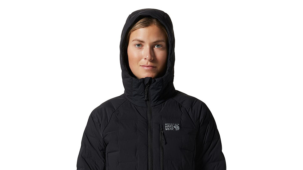 Mountain Hardwear StretchDown Hooded Jacket - Womens, Black, Extra Large, 1943271010-XL