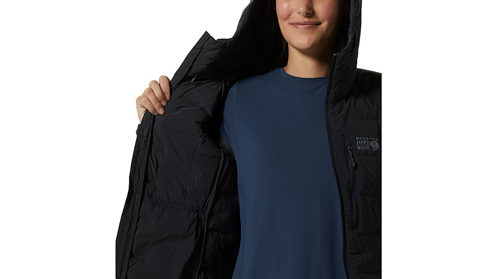 Mountain Hardwear Stretchdown Hoody - Womens, Dark Storm Heat, Large, 1943271004-D-L