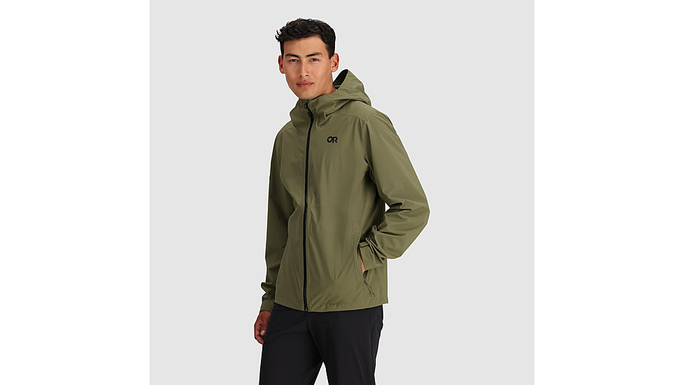 Outdoor Research Stratoburst Stretch Rain Jacket - Mens, Ranger Green, Small, 3008932288006