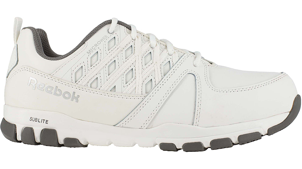 Reebok Womens Sublite Work Steel Toe Athletic Shoes, White, 7.5, RB434-WHITE-7.5-Womens-W