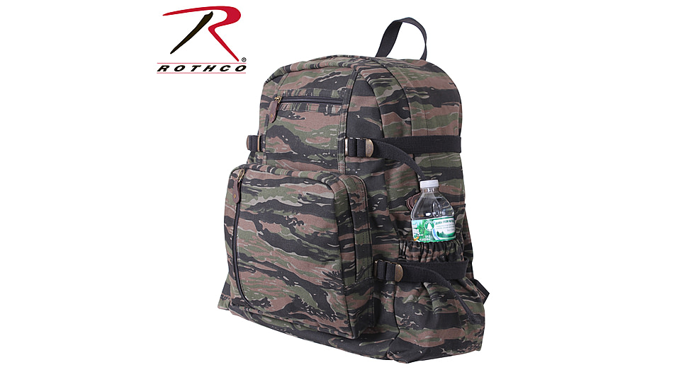 Rothco Jumbo Vintage Canvas Backpack, Tiger Stripe Camo, 9712-TigerStripeCamo