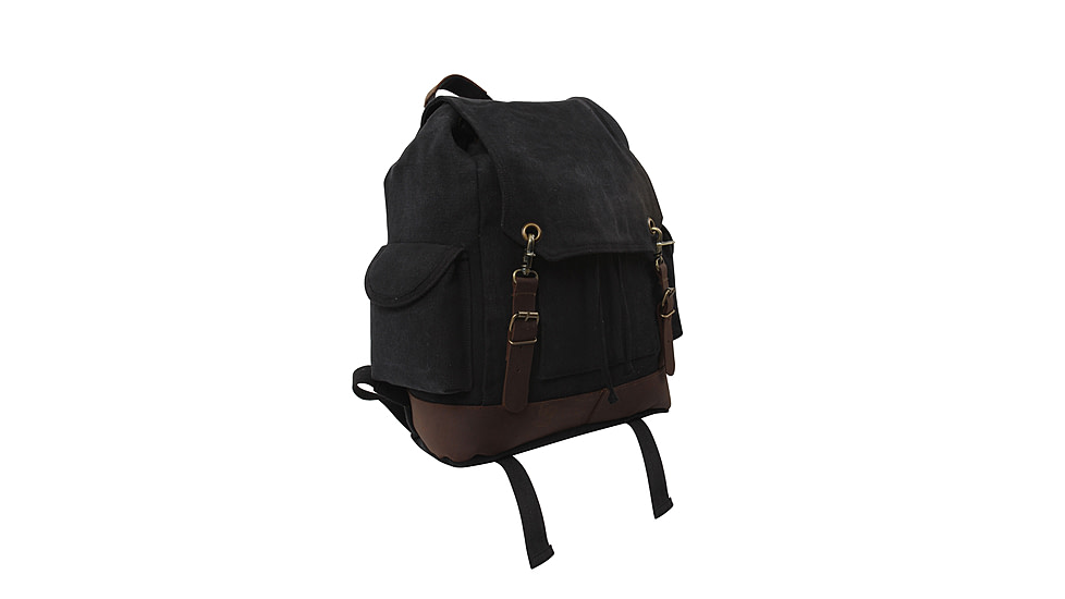 Rothco Vintage Expedition Rucksack, Black, 8706-Black