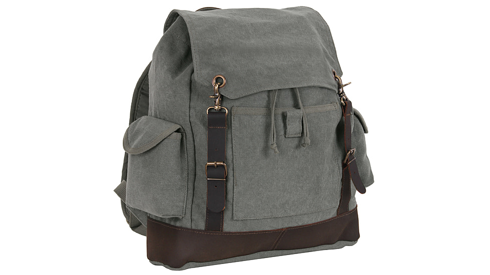 Rothco Vintage Expedition Rucksack, Charcoal Grey, 8707