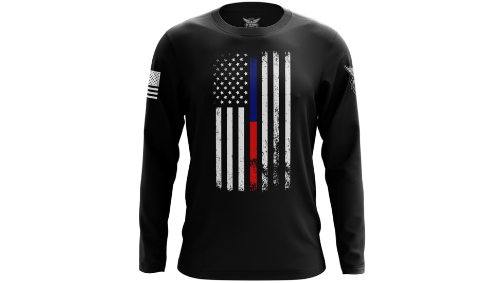 We the People Holsters American Flag Thin Blue/Red Line Public Service Support Long Sleeve Shirt F556587B, 4522329538658