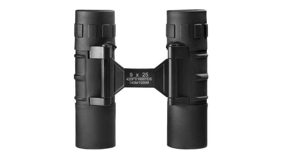 Barska 9x25 Focus Free Roof BK-7 Prism Compact Binoculars, Black w/ Case AB10302