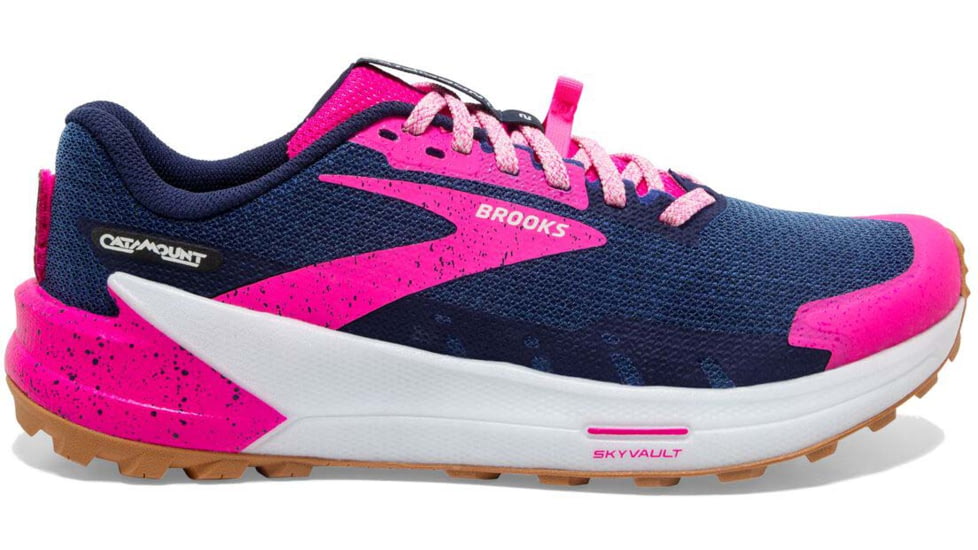 Brooks Catamount 2 Running Shoes - Womens, Medium, Peacoat/Pink/Biscuit, 6.5, 1203881B425.065