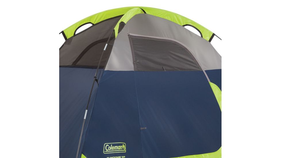 Coleman Sundome 2-Person Tent w/ Rainfly, Navy/Grey, 7x5ft, 2000036415