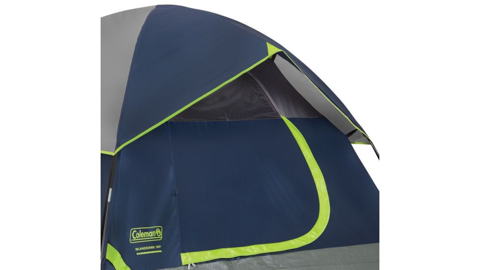 Coleman Sundome 3-Person Tent w/ Rainfly, Navy/Grey, 7x7ft, 2000036414