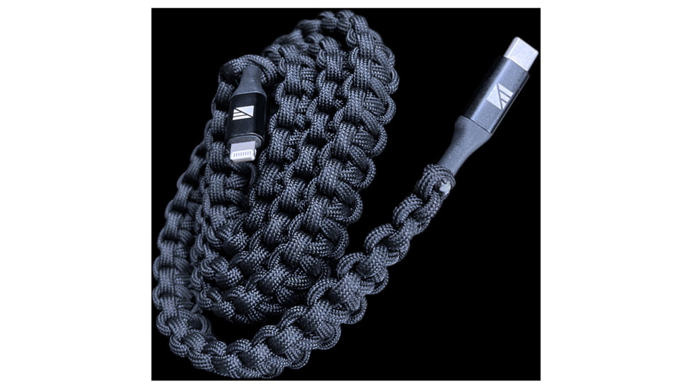 Dark Energy Lightning to C Paracord Cable, Black, IND-LCC03BKBK