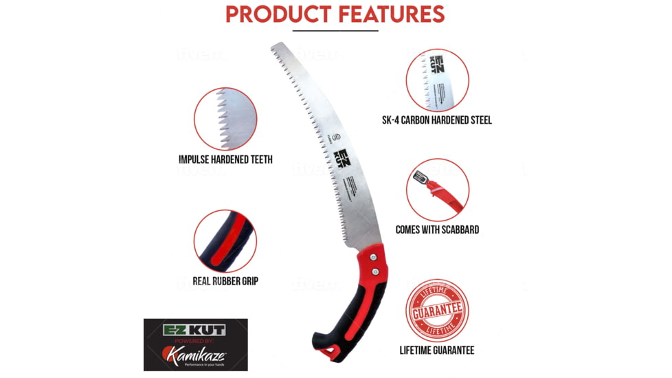 EZ KUT Kamikaze Max Saw Curved Blade, Red/Black, Large, 19.3 in, 6532