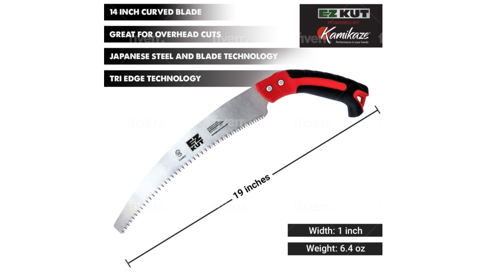 EZ KUT Kamikaze Max Saw Curved Blade, Red/Black, Large, 19.3 in, 6532