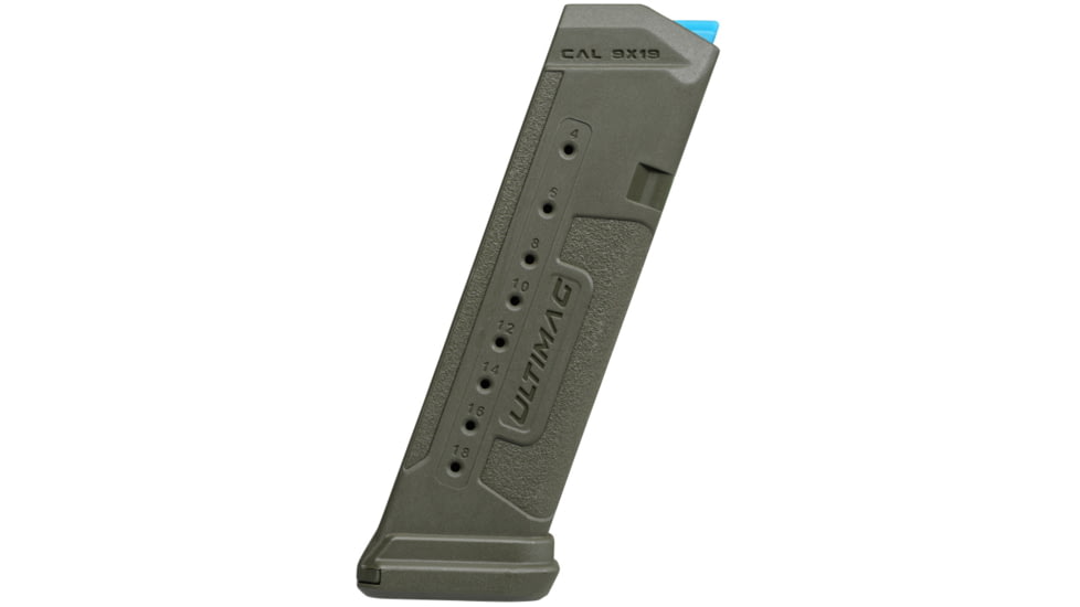 FAB Defense ULTIMAG Glock 17 Polymer Magazine, 18 Round, Olive Drab Green, fx-umagg17g