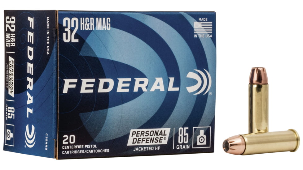 Federal Premium Personal Defense Pistol Ammo, .32 H&amp;R Magnum, Jacketed Hollow Point, 85 grain, 20 Rounds, C32HRB