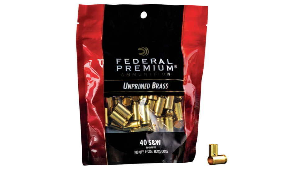 Federal Premium Unprimed Brass-Handgun, 40 S&amp;W, PH40UPB100